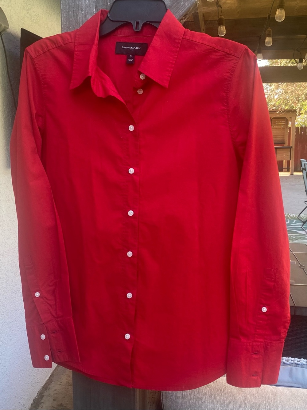 Banana Republic Factory Red Button-Down Women's Shirt SZ S